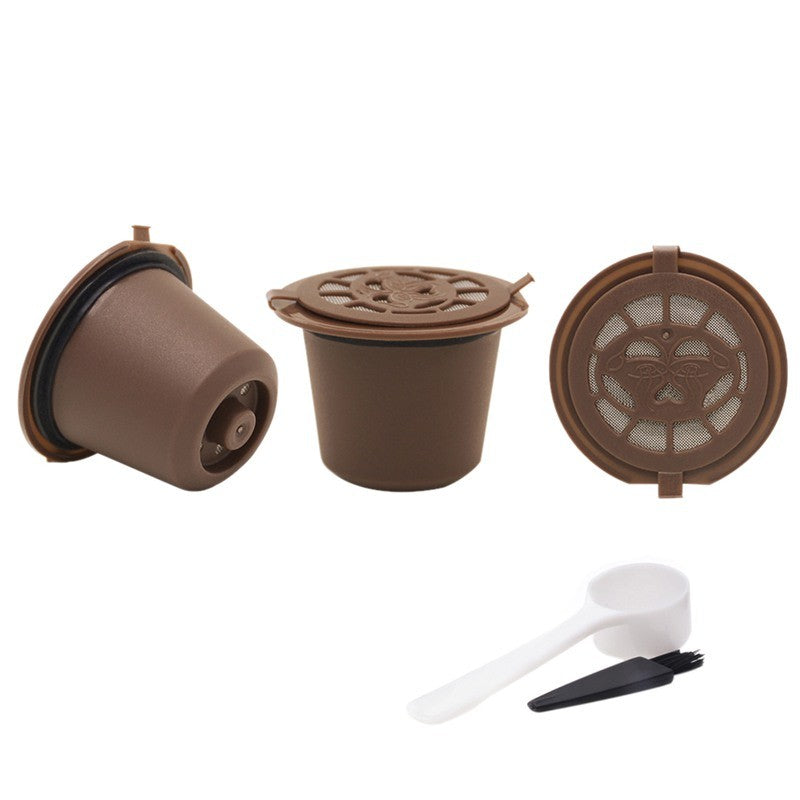3pcs/pack Refillable Reusable Coffee Capsule With 1PC Plastic Spoon Filter Pod with Brush 20ML Filters