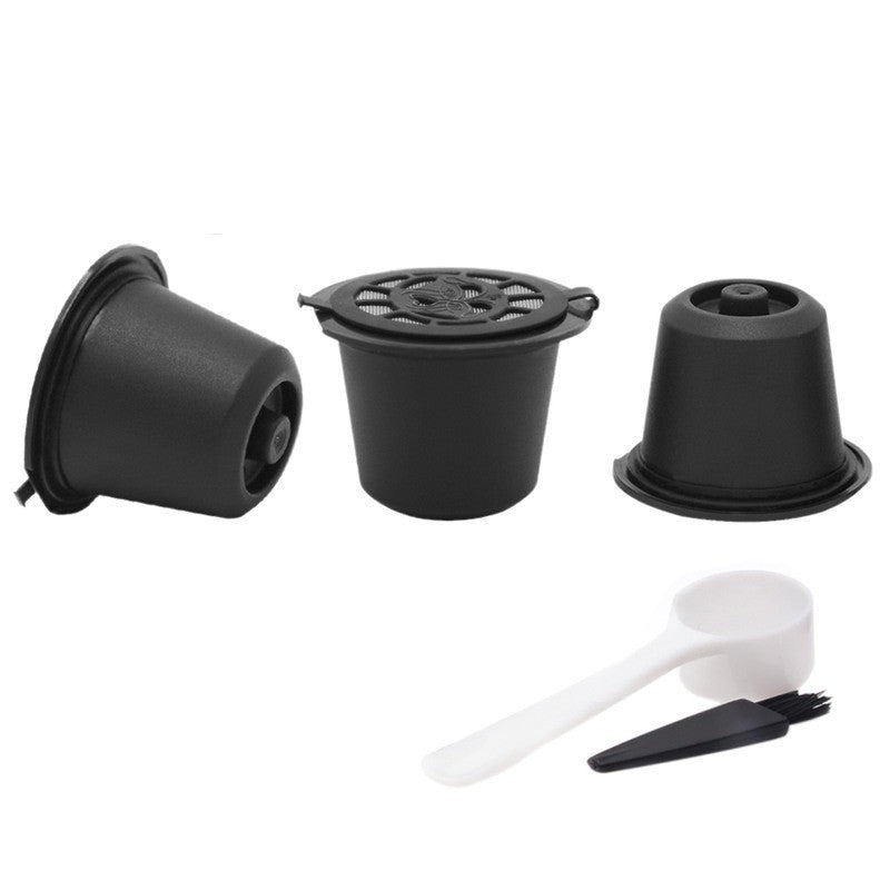 3pcs/pack Refillable Reusable Coffee Capsule With 1PC Plastic Spoon Filter Pod with Brush 20ML Filters