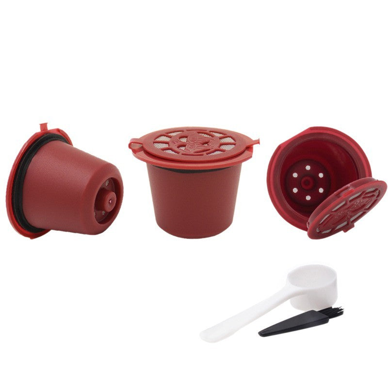 3pcs/pack Refillable Reusable Coffee Capsule With 1PC Plastic Spoon Filter Pod with Brush 20ML Filters
