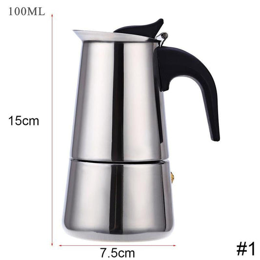 100/200/300/450 ML Stainless Steel Coffee Pot Mocha Moka Coffee Maker Tea Teapot Cooker Tool Filter Strainer Coffee Maker